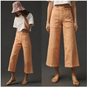 Anthropologie Pilcro The Kit High-Rise Crop Pants Jeans Peach Orange Women's 20W